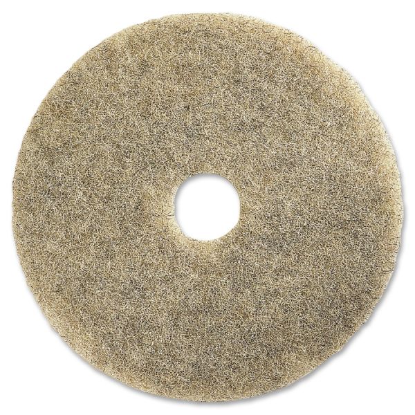 Genuine Joe Multipurpose Floor Pads 20" Diameter - Rubber, Synthetic Fiber - Natural - 5/ Carton