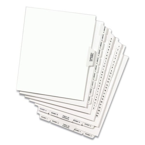 Avery Preprinted Legal Exhibit Side Tab Index Dividers, Avery Style, 10-Tab, 2, 11 x 8.5, White, 25/Pack