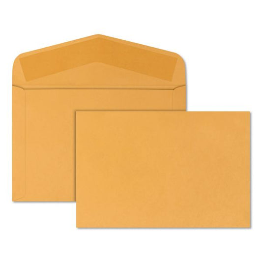 Quality Park Open-Side Booklet Envelope, #15, Hub Flap, Gummed Closure, 10 x 15, Brown Kraft, 100/Box