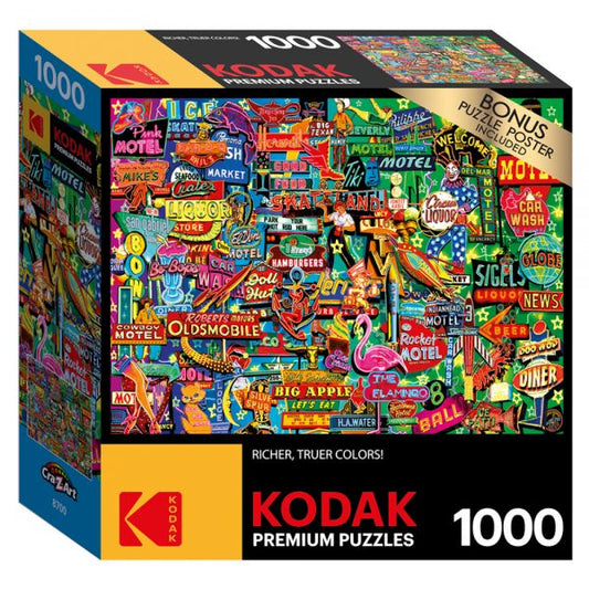 Cra-Z-Art Kodak 1,000 Piece Jigsaw Puzzle, Neon Signs, 20” x 27”