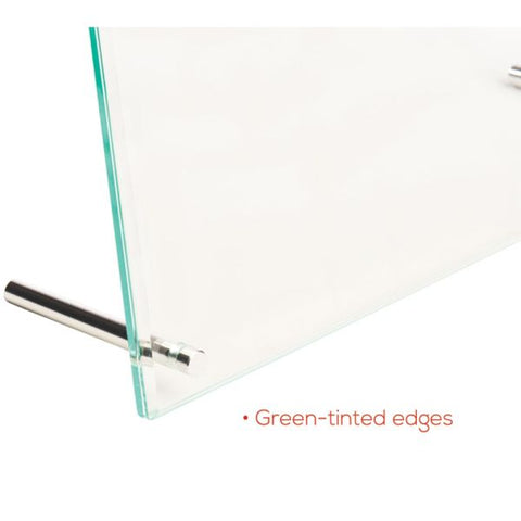 deflecto Superior Image Beveled Edge Sign Holder, Letter Insert, Clear/Green-Tinted Edges