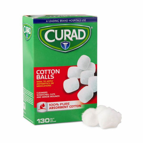 Curad Sterile Cotton Balls, 1", 130/Box