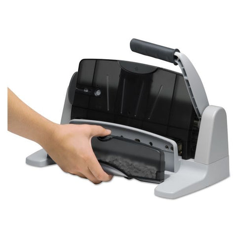 Swingline 40-Sheet LightTouch Heavy-Duty Two- to Seven-Hole Punch, 9/32" Holes, Black/Gray