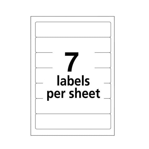 Avery Print or Write File Folder Labels, 11/16 x 3 7/16, White/Dark Blue Bar, 252/Pack