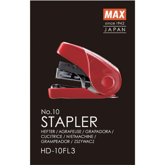 MAX Flat Clinch Mini Stapler 25 Sheets Capacity - Red