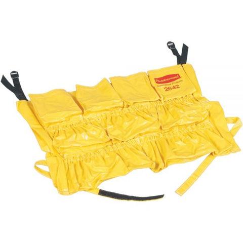 Rubbermaid Commercial Brute Caddy Bag, 12 Compartments, Yellow