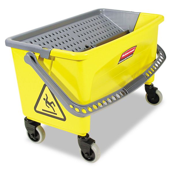 Rubbermaid Commercial HYGEN HYGEN Press Wring Bucket for Microfiber Flat Mops, 43 qt, Yellow