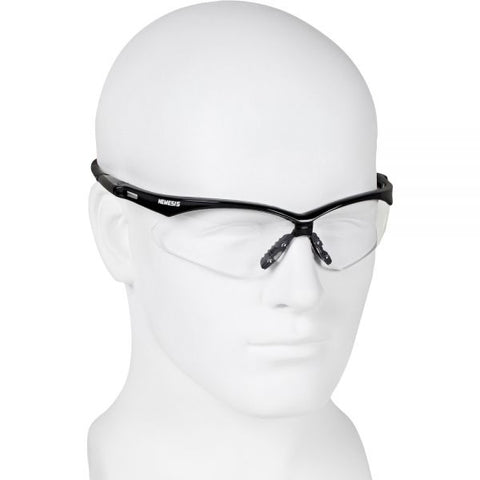 KleenGuard Nemesis Safety Glasses, Black Frame, Clear Lens