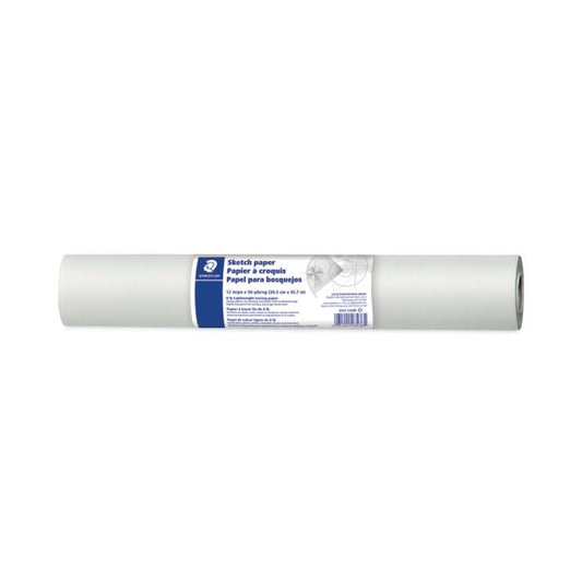 Staedtler Transparent Sketch Paper Roll, 8 lb Bond Weight, 12" x 50 yd, White