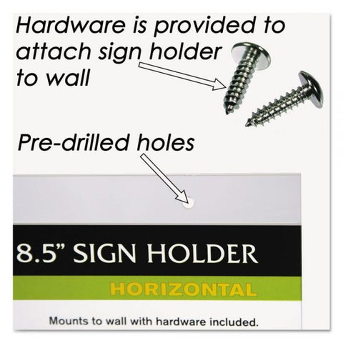 NuDell Clear Plastic Sign Holder, Wall Mount, 11 X 8.5