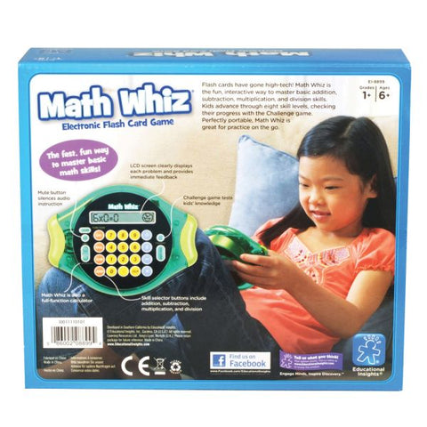 Educational Insights Math Whiz Electronic Flash Card Game Theme/Subject: Learning - Skill Learning: Sound, Addition, Subtraction, Multiplication, Division, Mathematics - 6-11 Year