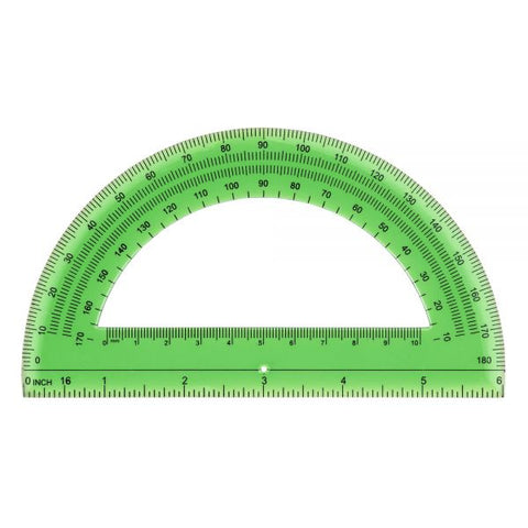 Semicircular 6" Protractor, Clear