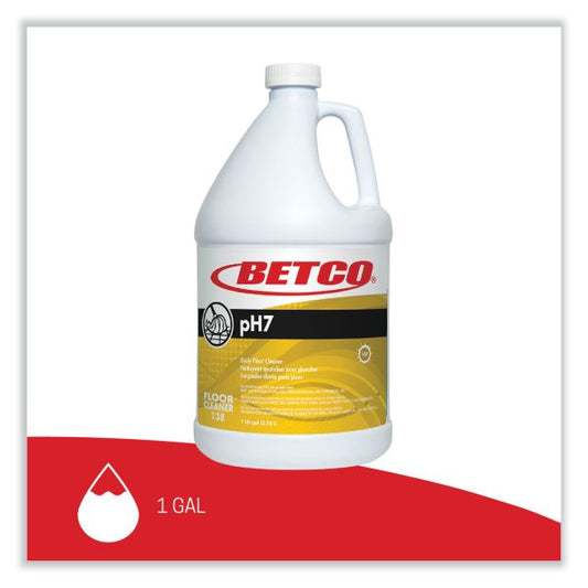 Betco PH7 Ultra Neutral Daily Floor Cleaner Concentrate 128 fl oz (4 quart) - Lemon ScentBottle - 4 / Carton - Yellow