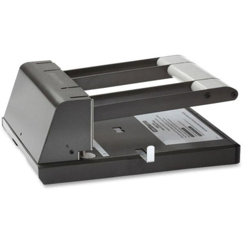 Bostitch 160-Sheet Antimicrobial Protected Xtreme Duty Adjustable Two- to Three-Hole Punch, 9/32" Holes, Black/Silver