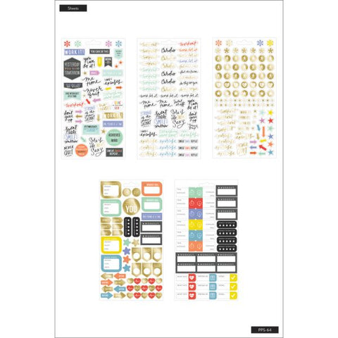 Happy Planner Stickers, 9-1/8" x 4-13/16", Fitness, Pack Of 5 Sticker Sheets