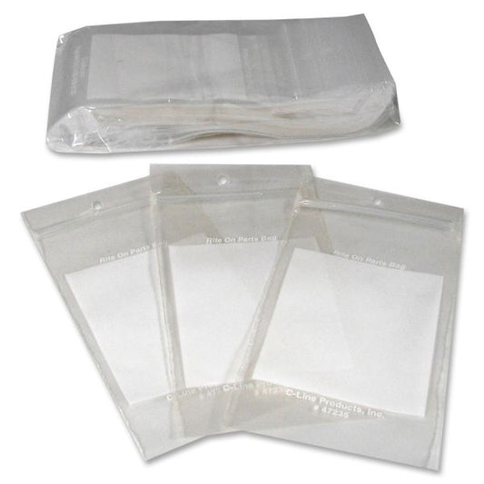 C-Line Write-On Poly Bags, 2 mil, 3" x 5", Clear, 1,000/Carton