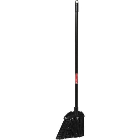 Rubbermaid Commercial Lobby Broom Polypropylene Bristle - 28" Handle Length - 7.5" Overall Length - Vinyl Handle - 6 / Carton - Black