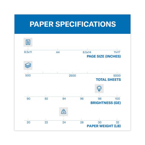 Hammermill Laser Print 3-Hole Punched Office Paper, 98 Brightness, 24 lb, 8 1/2 x 11, White, 500 Sheets/Ream