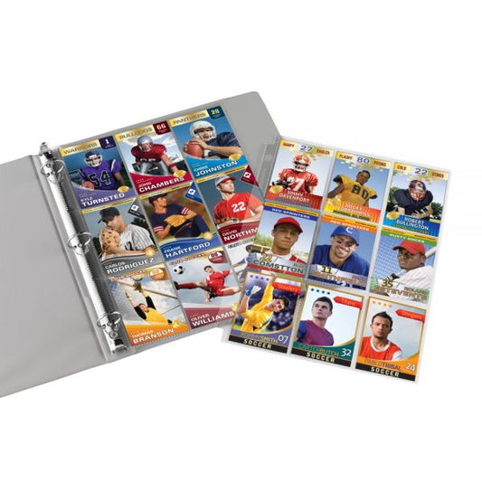 Trading Card Binder Pages, 8-1/2" x 11", Clear, Pack Of 10