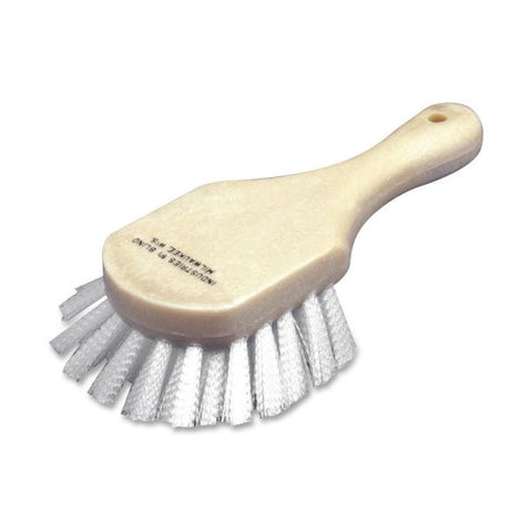 SKILCRAFT All Purpose Scrub Brush 5" Handle Length - 1.25" Bristle Length - Plastic/Nylon - White