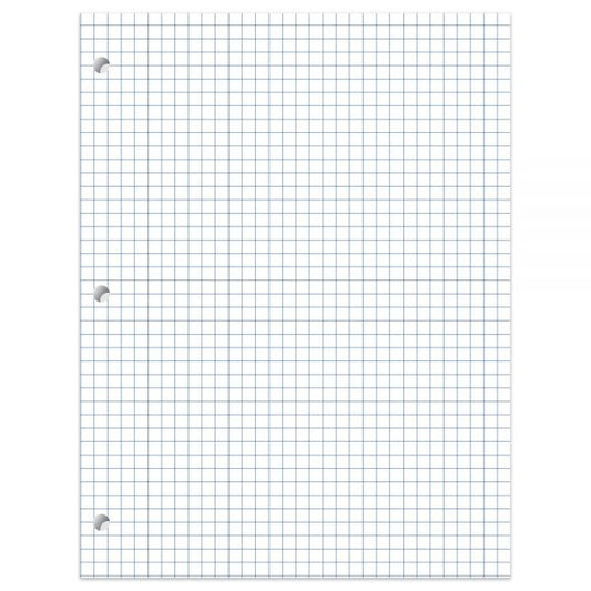 Notebook Filler Paper, 8" x 10 1/2", Quadrille Ruled, White, Pack Of 400 Sheets