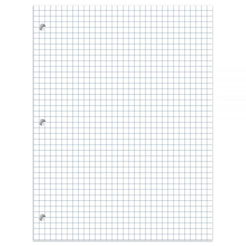 Notebook Filler Paper, 8" x 10 1/2", Quadrille Ruled, White, Pack Of 400 Sheets