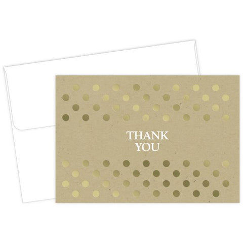 Great Papers! Kraft Foil Thank You Note Card and Envelope, 4.875" x 3.375" (folded), 50 Count