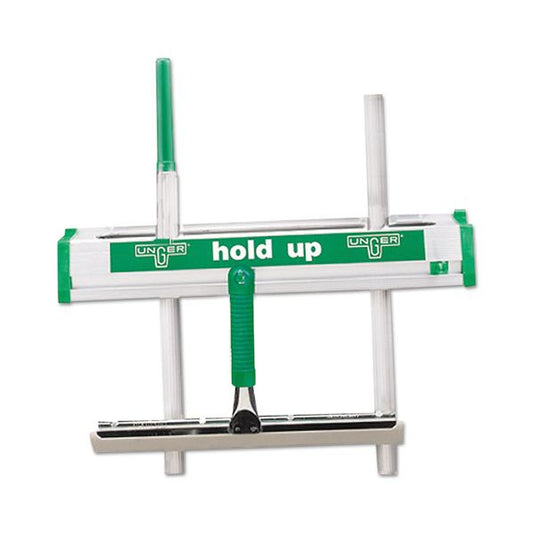 Unger Hold Up Aluminum Tool Rack, 18w x 3.5d x 3.5h, Aluminum/Green