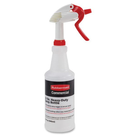 Rubbermaid Commercial Trigger Spray Bottle 32 oz Capacity - Plastic - Clear - 1 Each