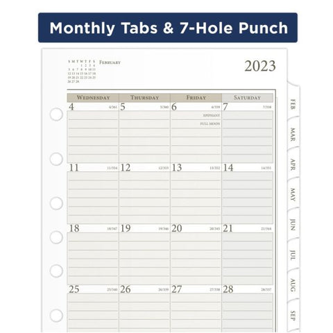 AT-A-GLANCE 2023 RY Weekly Monthly Planner Refill, Loose-Leaf, Desk Size, 5 1/2" x 8 1/2"