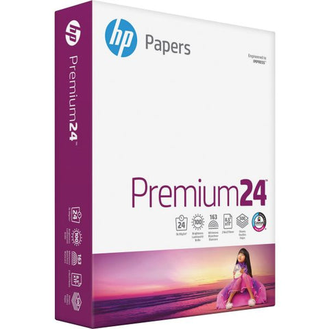 HP LaserJet Paper, 100 Brightness, 24 lb, 8 1/2 x 11, Ultra White, 500 Sheets/Ream