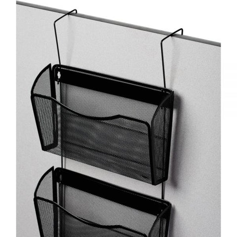 Rolodex Mesh Three-Pack Wall Files, 3 Sections, Letter Size, 14" x 6.63" x 33.5", Black, 3/Pack