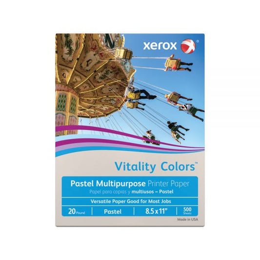 Xerox Vitality Colors Colored Multi-Use Print & Copy Paper, Letter Size (8 1/2" x 11"), 20 Lb, 30% Recycled, Gray, Ream Of 500 Sheets