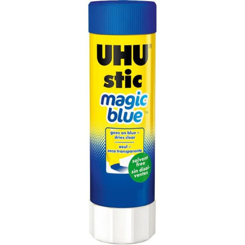 UHU Stic Permanent Glue Stick, 1.41 oz, Applies Blue, Dries Clear