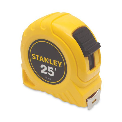 Stanley Bostitch Power Return Tape Measure, Plastic Case, 1" x 25ft, Yellow