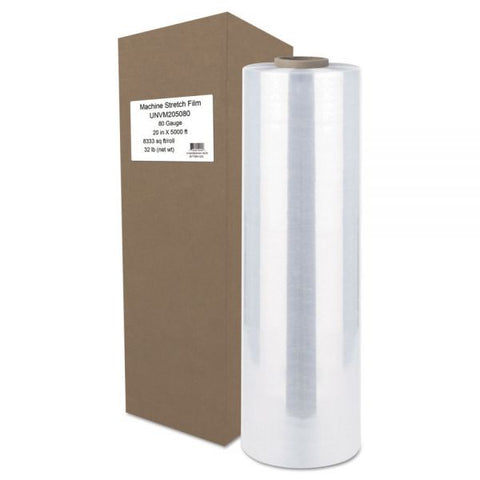 Universal Machine Stretch Film, 20" x 5,000 ft, 20.3 mic, (80-Gauge), Clear