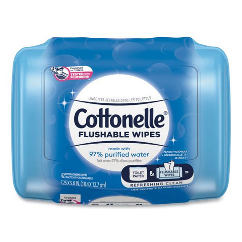 Cottonelle Fresh Care Flushable Cleansing Cloths, 3.75 x 5.5, White, 42/Pack, 8 Packs/Carton