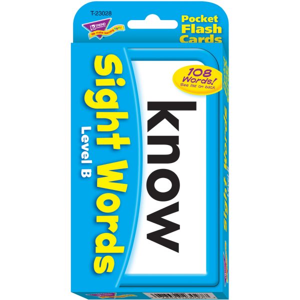 Trend Sight Words Level B Flash Cards Theme/Subject: Learning - Skill Learning: Reading, Sight Words - 56 Pieces - 6+ - 56 / Box