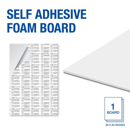 White Self Adhesive Foam Board White Self Adhesive Foam Board, 20"x30"