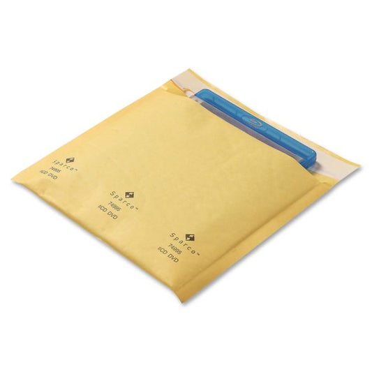 Sparco CD/DVD Cushioned Mailers Multipurpose - 7 1/4" Width x 8" Length - Self-sealing - Kraft - 25 / Pack - Gold