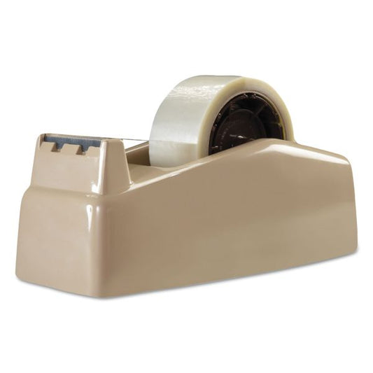 Scotch Two-Roll Desktop Tape Dispenser, 3" Core, High-Impact Plastic, Beige