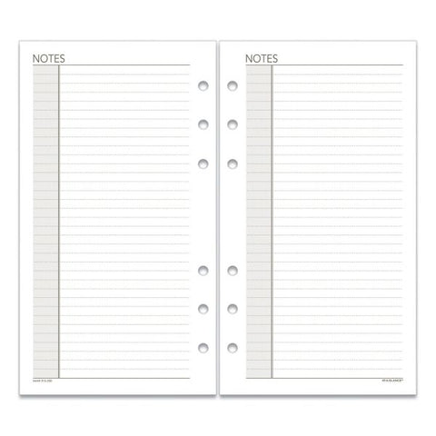 AT-A-GLANCE Lined Notes Pages for Planners/Organizers, 6.75 x 3.75, White Sheets, Undated, Undated Calendar