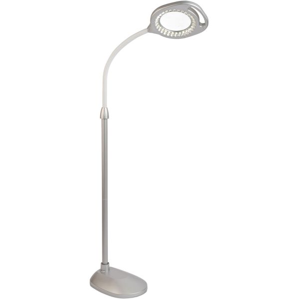 OttLite LED Magnifier Floor & Table Light 54.8" Height - LED Bulb - Glare-free Light, Flexible Neck, Handle, Adjustable Height - 240 lm Lumens - Floor-mountable, Table Top - for Table