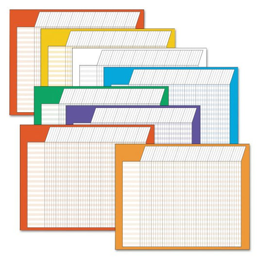 TREND Jumbo Horizontal Incentive Chart Pack, 28 x 22, Assorted Colors with Assorted Borders, 8/Pack