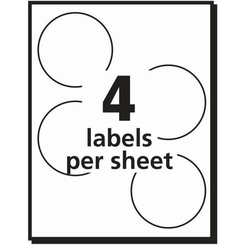 Avery Printable Gold Foil Seals, 2" dia, Gold, 4/Sheet, 11 Sheets/Pack, (5868)