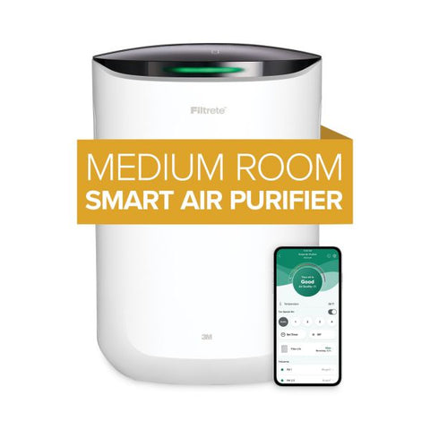 Filtrete Smart Room Air Purifier FAP-SC02, Medium Room, White True HEPA - 150 Sq. ft. - White