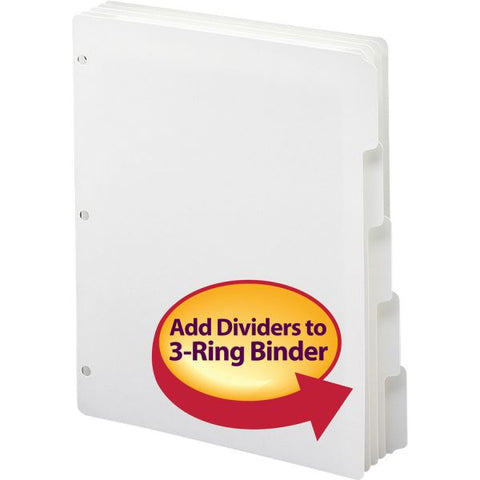 Smead Three-Ring Binder Index Divider, 5-Tab, White Tab, Letter, 20 Sets