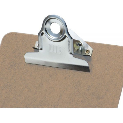 OIC 6" x 9" Memo Wood Clipboard 6" x 9" Actual Board Size - Sturdy Spring Clip - 1" Clip Capacity - Hardboard - Brown - 1 Each - For Use With 5" x 8" Pads/Papers