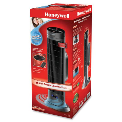 Honeywell Motion Sensor Ceramic Heater Ceramic - 1500 W - 2 x Heat Settings - Timer - 1500 W - Yes - Indoor - Tower - Dark Gray