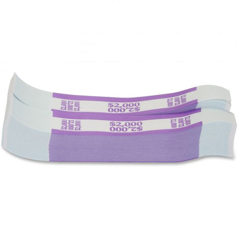 Pap-R Products Currency Straps, Violet, $2,000 in $20 Bills, 1000 Bands/Pack